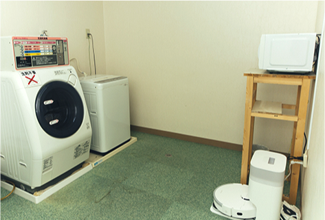 コインランドリーと電子レンジ